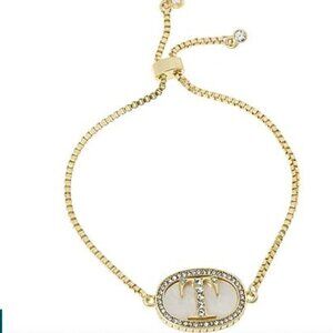 Heidi Daus "INITIAL REACTION" Crystal & Gem Adjustable Bracelet T NWT